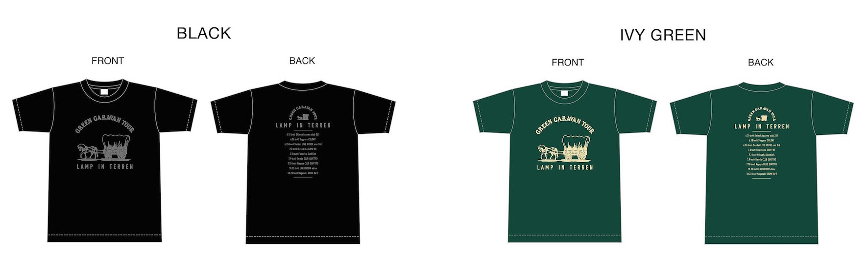 GREEN CARAVAN TOUR Tシャツ　※ワンマングッズ